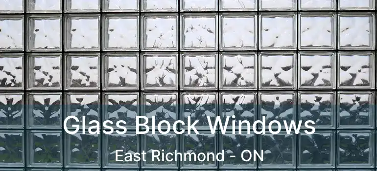  Glass Block Windows East Richmond - ON